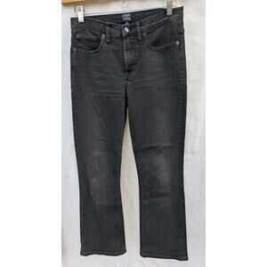 J Crew Women's High Rise Crop‎ Flare Jeans Sz 26 Black Denim minimalist capsule